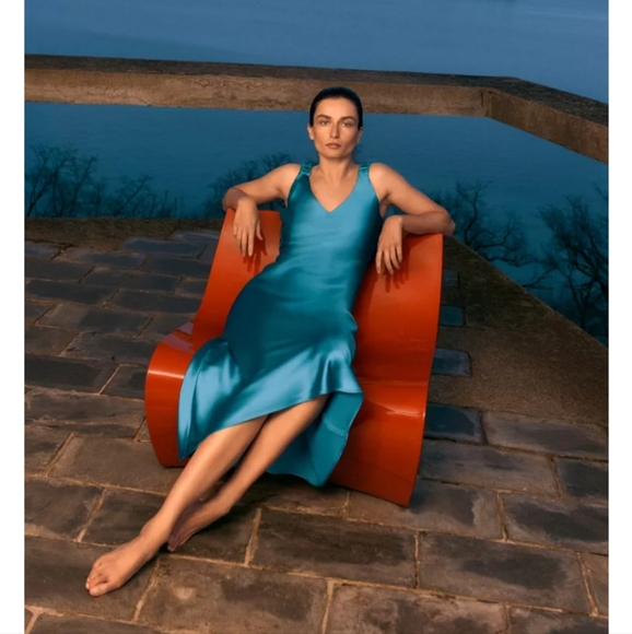 Zara Satin Effect Midi Dress - Picture 1 of 3